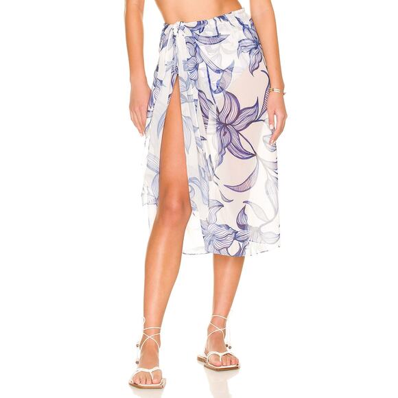 PatBO Dresses & Skirts - Patbo 'Stargazer Pareo' White Chiffon Dress Size OS